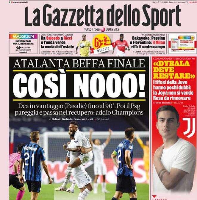 La Gazzetta dello Sport: "Così nooo!"