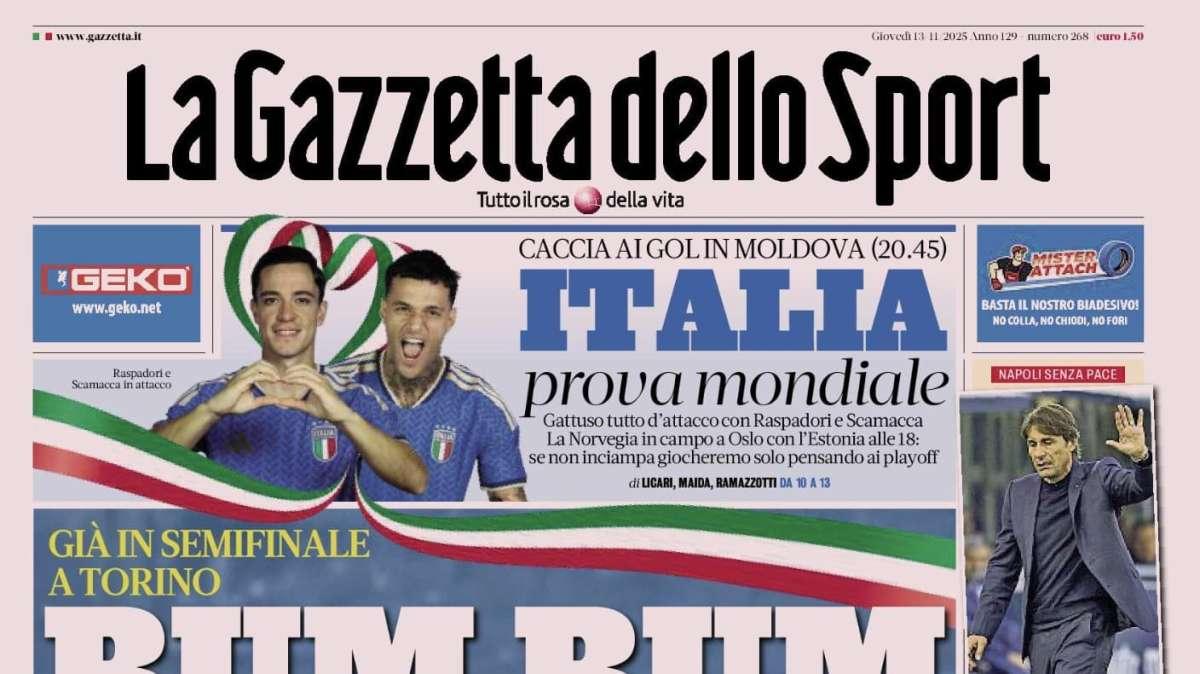 PRIMA PAGINA - La Gazzetta dello Sport: "Bum Bum Sinner"