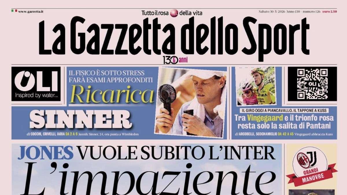 PRIMA PAGINA – La Gazzetta dello Sport: "L'impaziente Inglese"