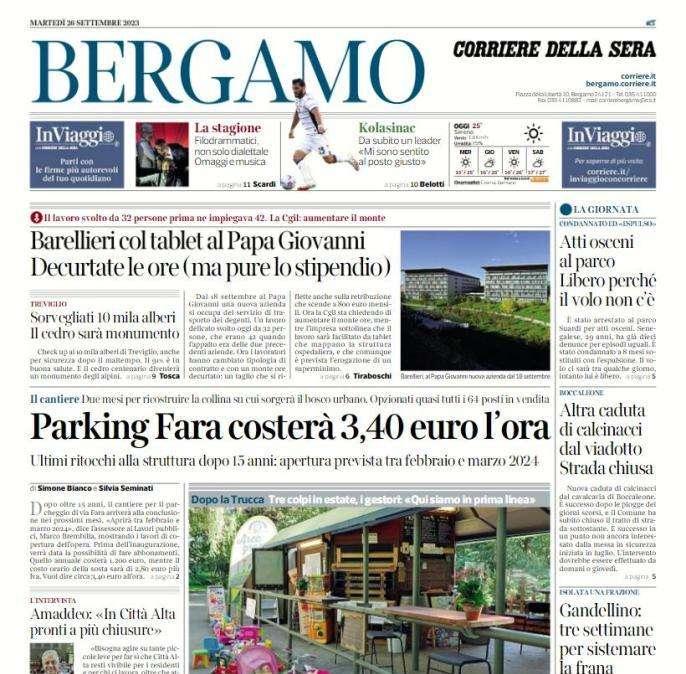 Il Corriere di Bergamo sulle parole di Kolasinac: "Mi sono sentito al posto giusto"