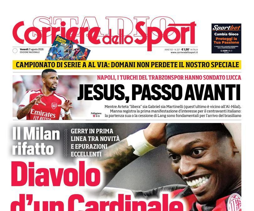 PRIMA PAGINA - Corriere dello Sport: "Atalanta, Sarri delude all’esordio"