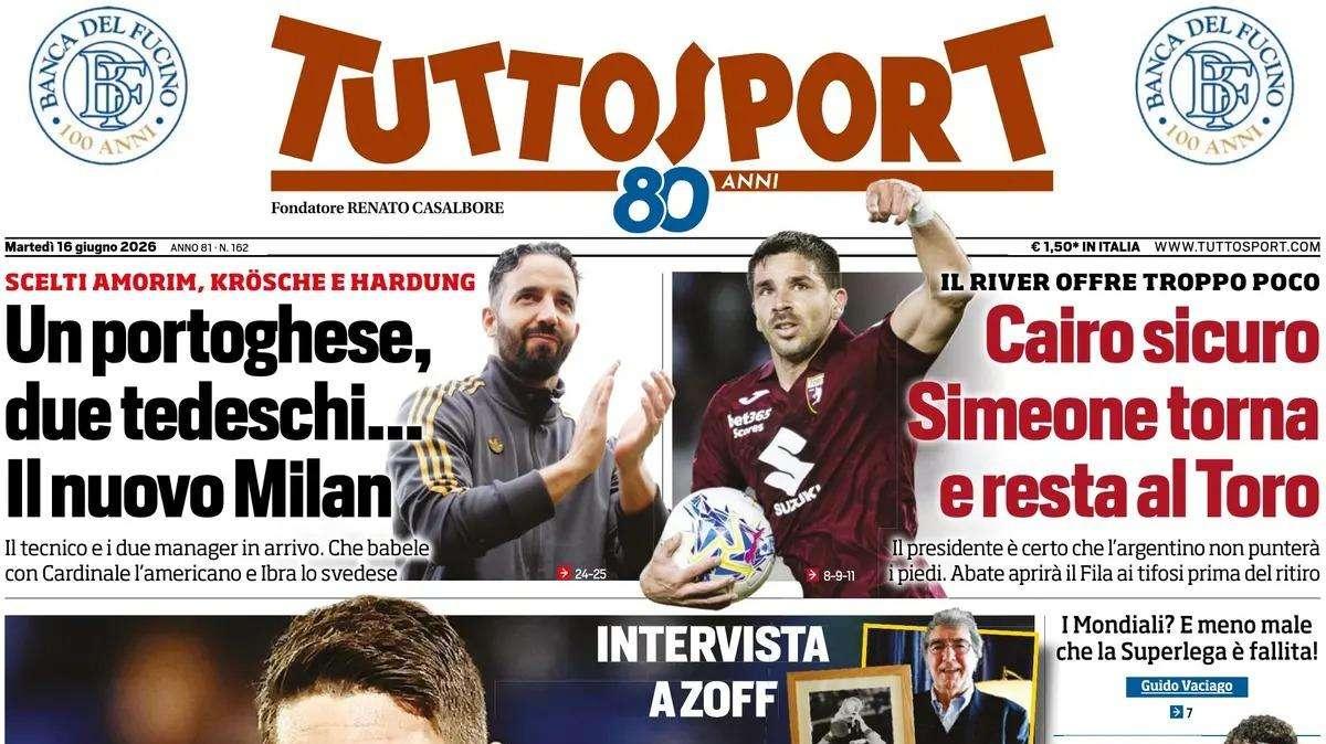PRIMA PAGINA – Tuttosport: "«Juve-Berardi Non è tardi»"