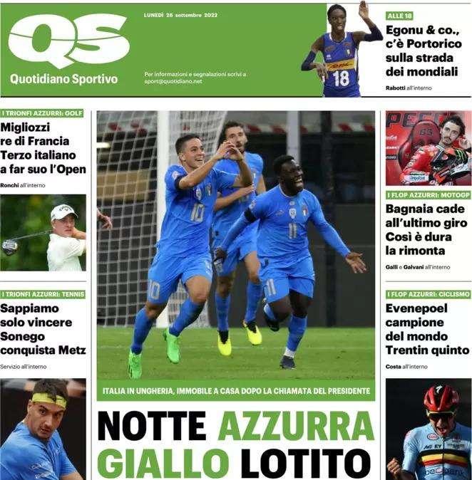 L'apertura del QS Sport: "Notte azzurra. Giallo Lotito"
