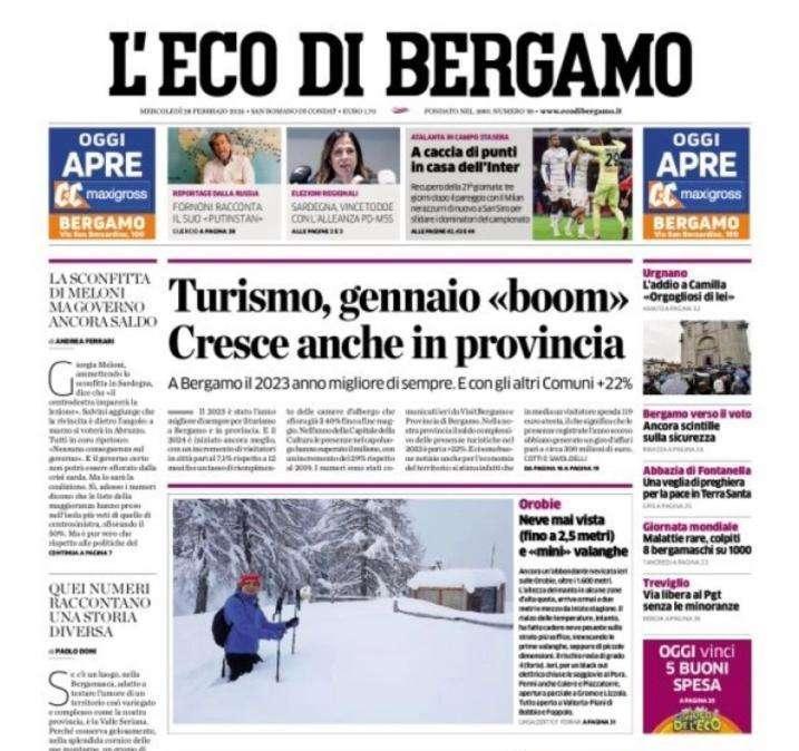 L'Eco di Bergamo: "A caccia di punti in casa dell'Inter"