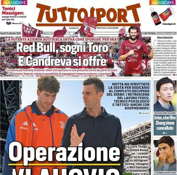Tuttosport in apertura: "Operazione Vlahovic". Motta sta recuperando il serbo