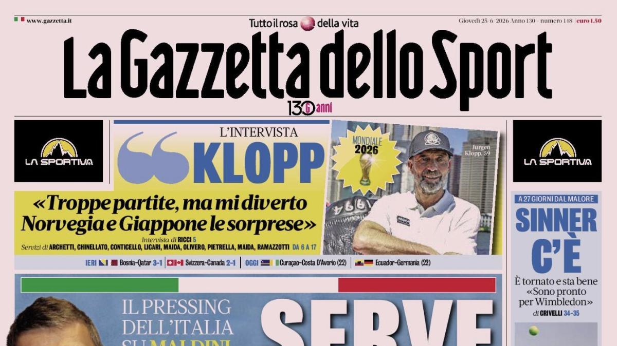 PRIMA PAGINA – La Gazzetta dello Sport: "La scelta di Marco"