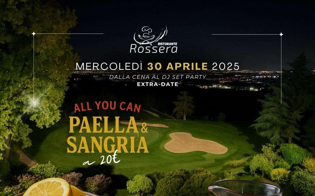 Paella e Sangria All you can it con vista mozzafiato, il pre-festivo stasera con dj set al Rossera Restaurant 