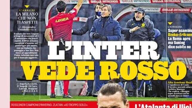 La Gazzetta dello Sport in apertura: "L'Atalanta di Ilicic è travolgente"