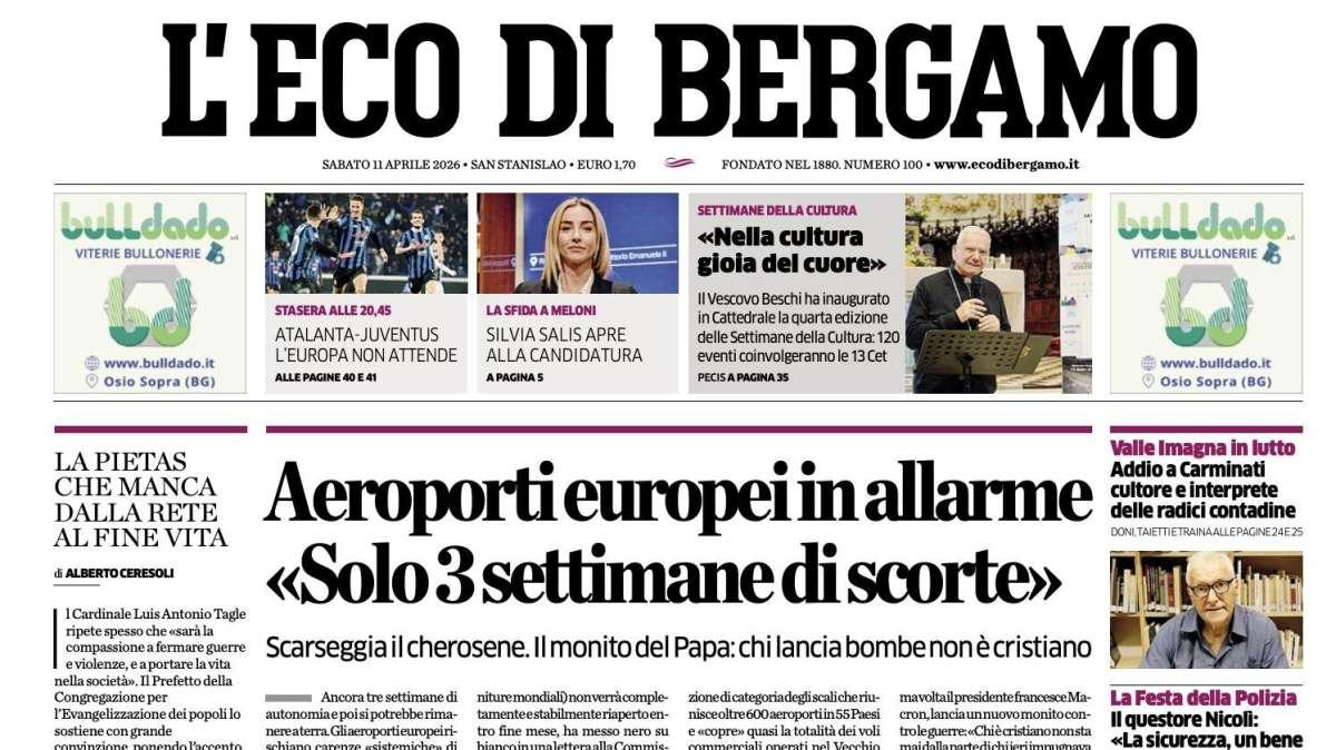 PRIMA PAGINA - L'Eco di Bergamo: "Atalanta-Juventus, l'Europa non attende"
