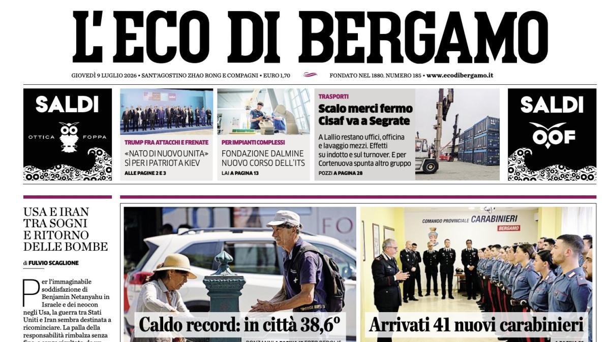 PRIMA PAGINA – L'Eco di Bergamo: "Abbonamenti: novità studenti. Gaetano a Bergamo"