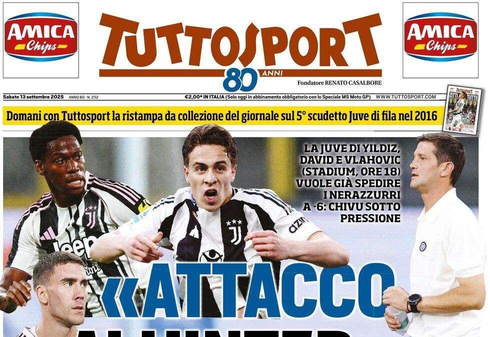 PRIMA PAGINA - TuttoSport: "Attacco all'Inter"