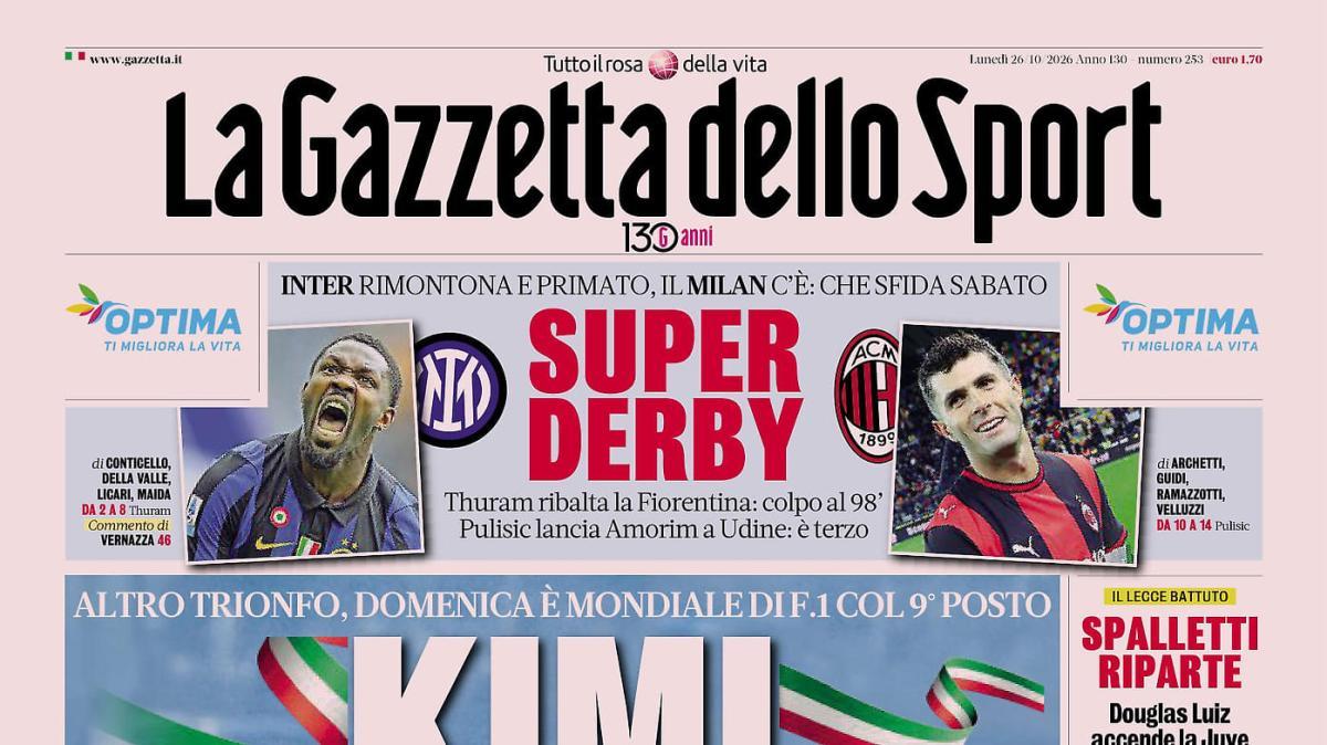 PRIMA PAGINA - Gazzetta dello Sport: "Atalanta fischiata Col Frosinone è 4-4 "