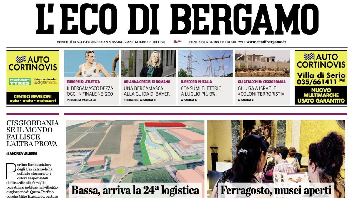 PRIMA PAGINA – L'Eco di Bergamo: "Atalanta, stasera il Trofeo Bortolotti. E Kristensen firma"