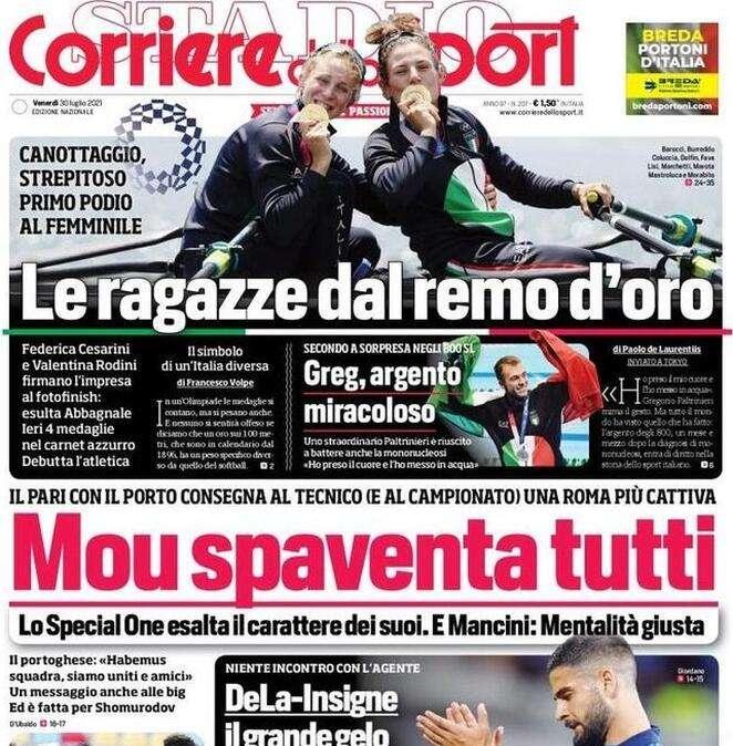 L'apertura del Corriere dello Sport: "Mou spaventa tutti"