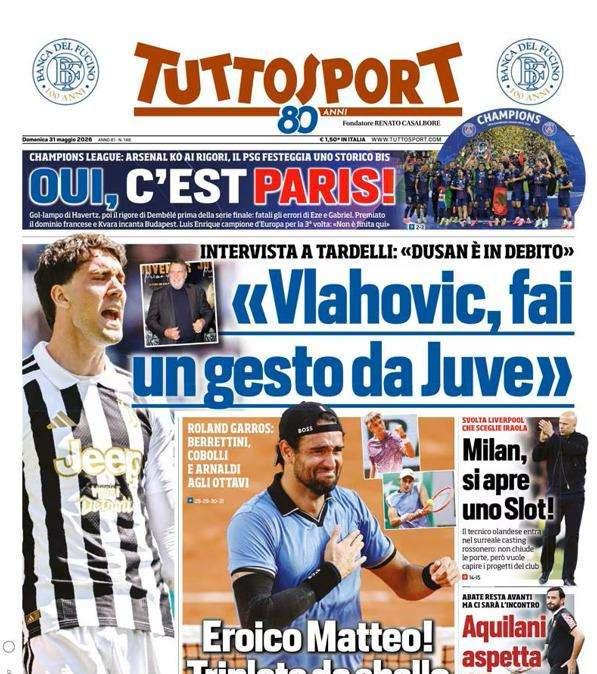 PRIMA PAGINA - Tuttosport: «Vlahovic, fai un gesto da Juve»