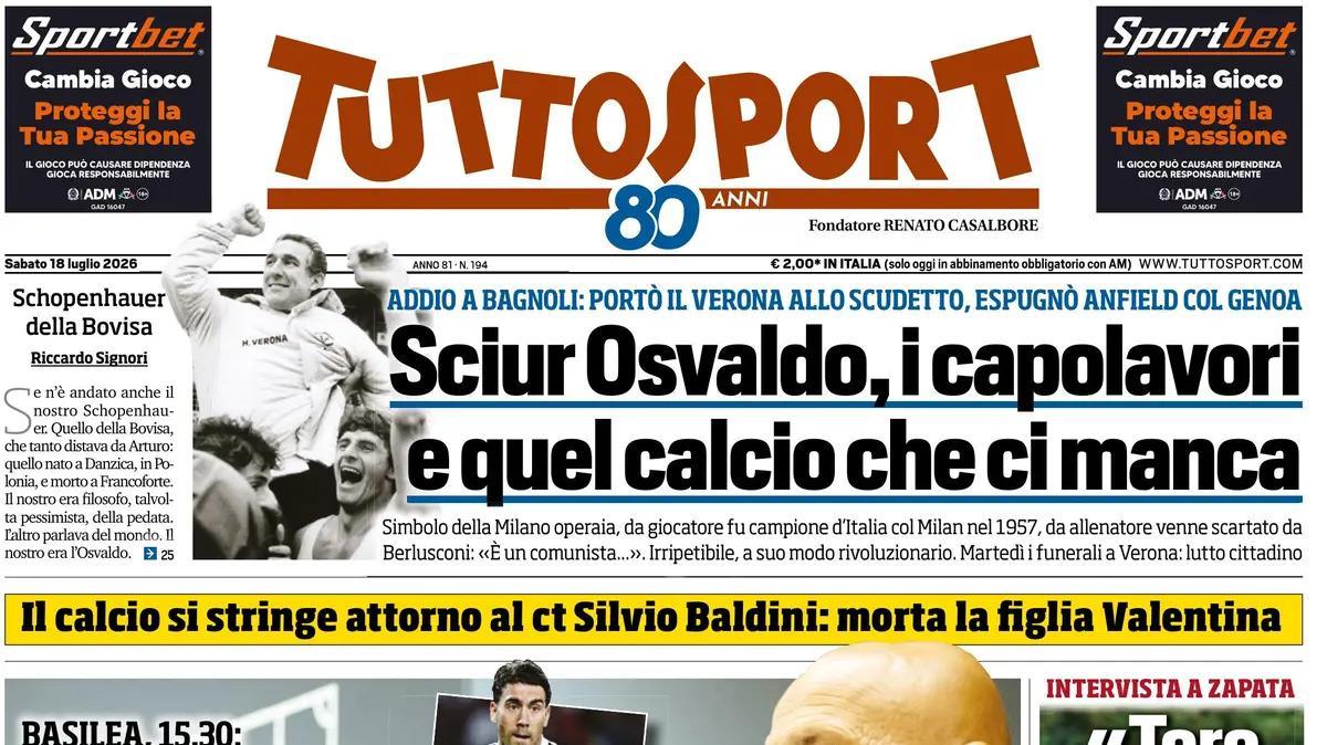 PRIMA PAGINA – Tuttosport: "«Vlahovic? Citofonare Juve…»"