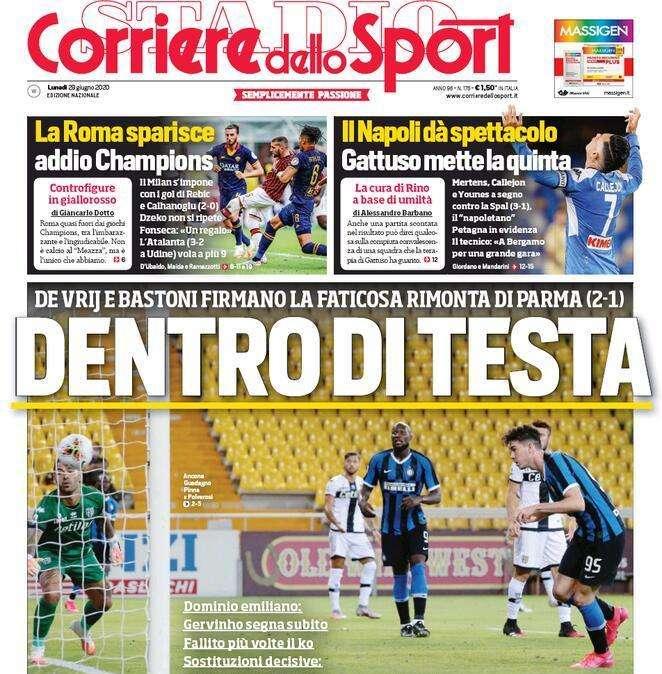 PRIMA PAGINA - Corriere dello Sport: "Dentro di testa"