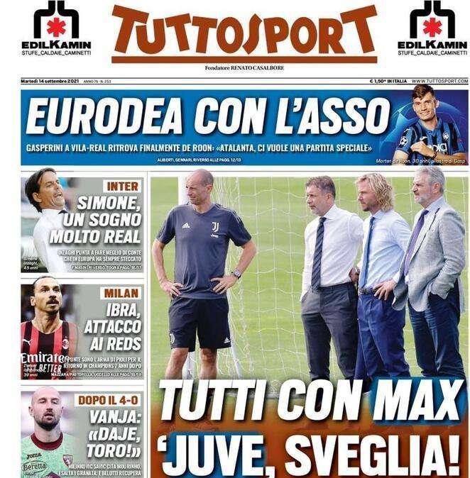 L'Atalanta alla 3ª Champions. Tuttosport: "Serve una Dea speciale. E torna De Roon"