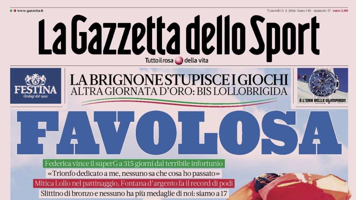 PRIMA PAGINA - La Gazzetta dello Sport: "Favolosa"