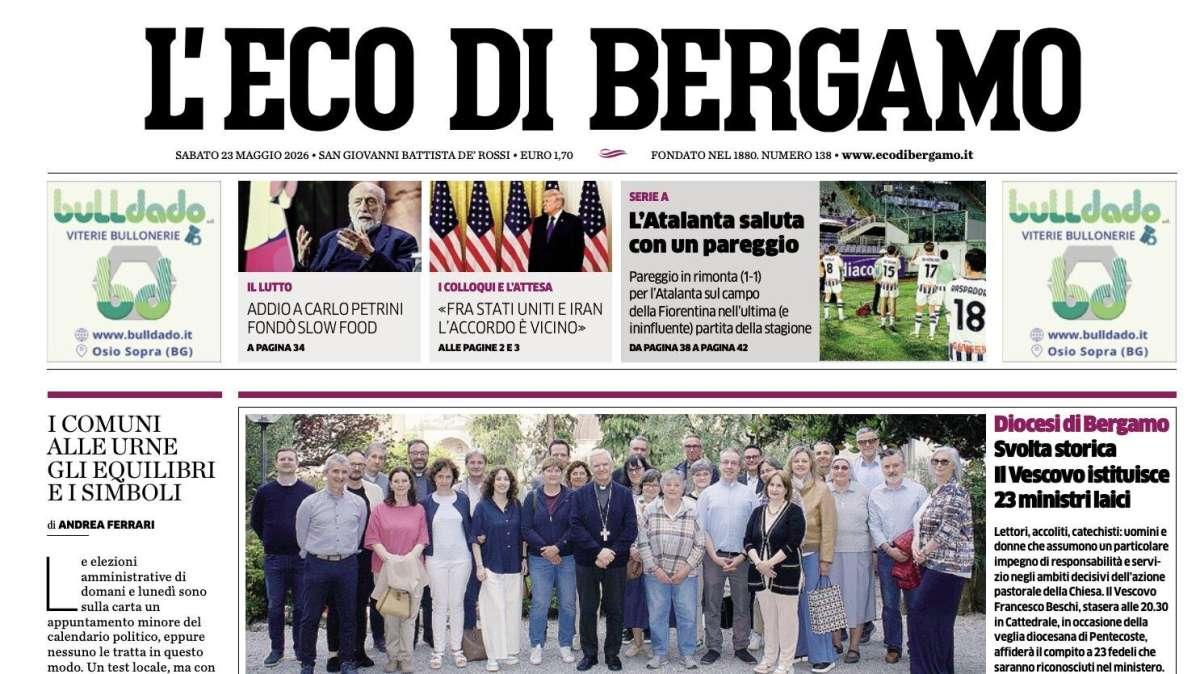 PRIMA PAGINA – L'Eco di Bergamo: "L'Atalanta saluta con un pareggio"