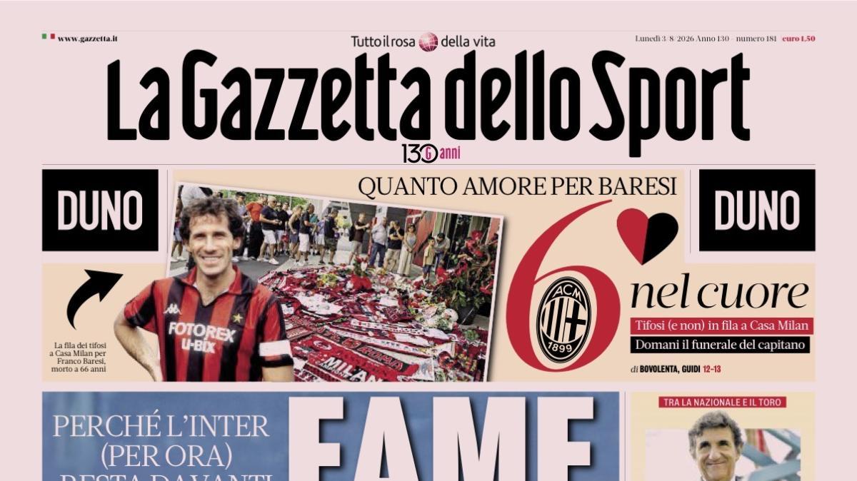 PRIMA PAGINA – La Gazzetta dello Sport: "Fame da campioni"