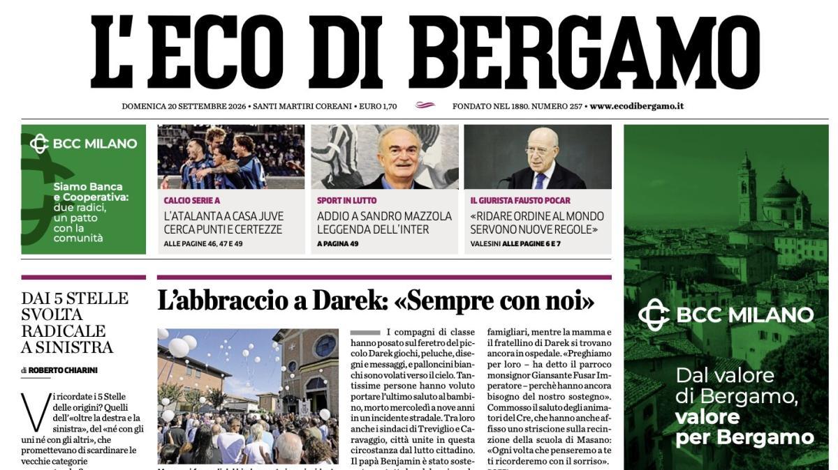 PRIMA PAGINA – L'Eco di Bergamo: "L'Atalanta a casa Juve cerca punti e certezze"