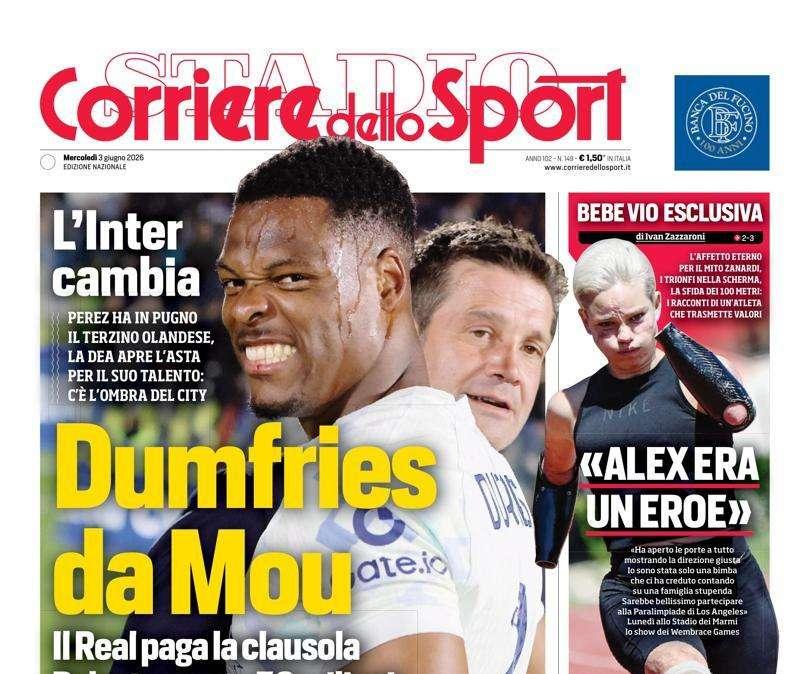 PRIMA PAGINA - Corriere dello Sport: "Dumfries da Mou"