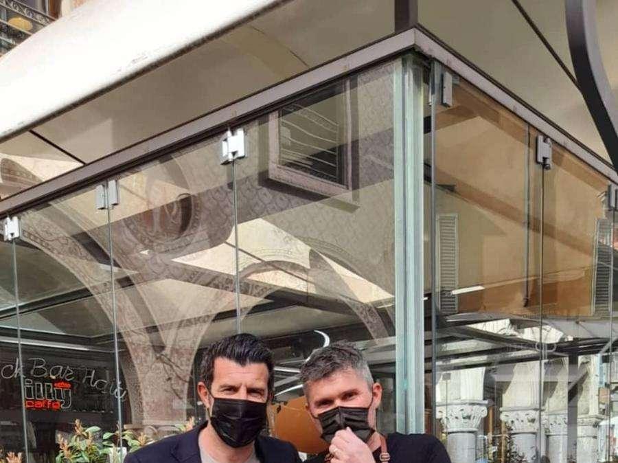 ESCLUSIVA TA - Luis Figo al Bar Haiti di Bergamo, il proprietario Cristiano: "Disponibilissimo ed elegante"