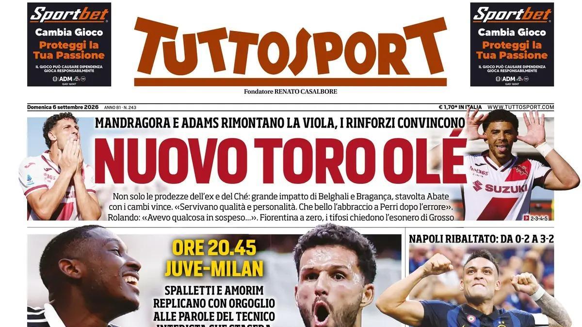 PRIMA PAGINA – Tuttosport: "Robe da Inter, Core de Roma"