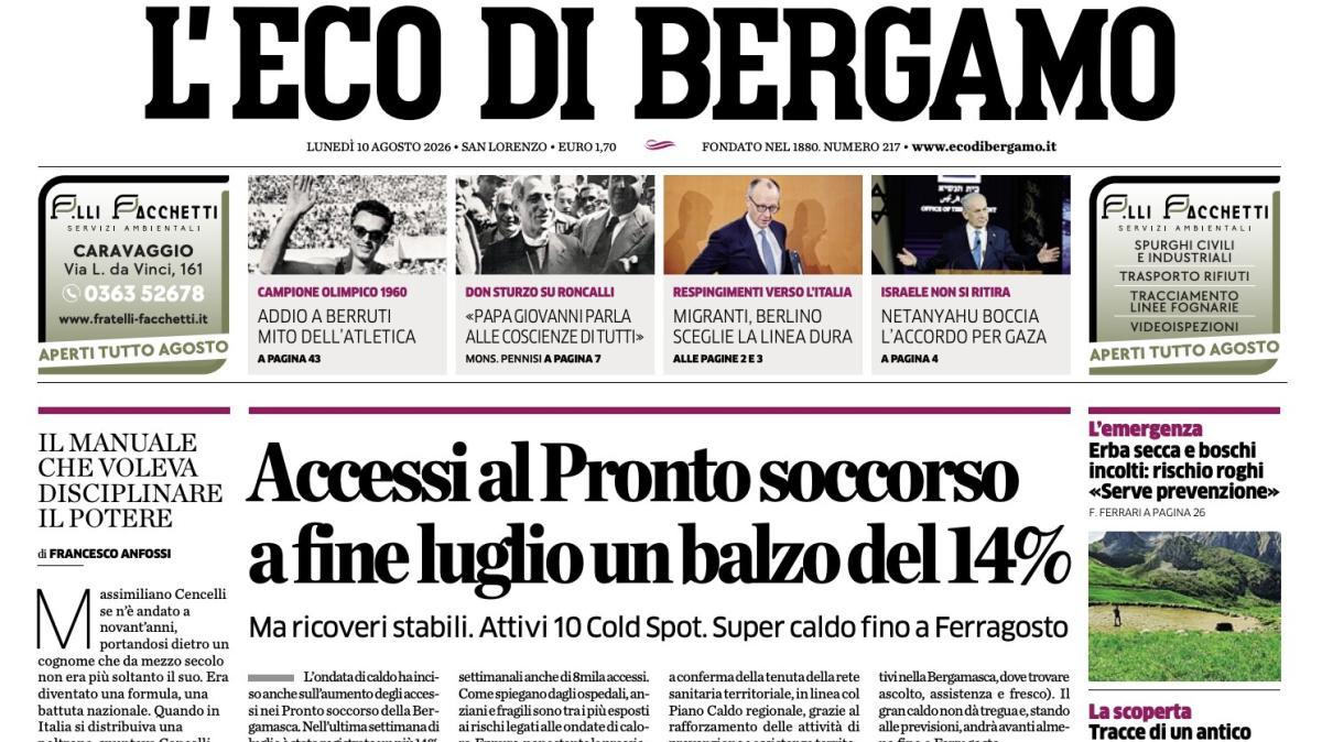 PRIMA PAGINA – L'Eco di Bergamo: "L'Atalanta cresce sul piano del gioco. Difesa da sistemare"