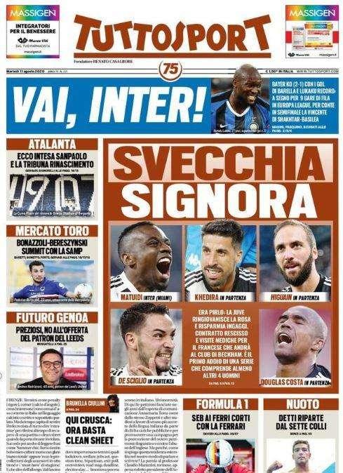 Tuttosport sull'Atalanta che sfida il PSG: "Avanti Gasp: tridente!"