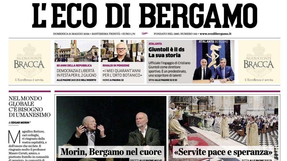 PRIMA PAGINA – L'Eco di Bergamo: "Giuntoli è il ds. La sua storia"