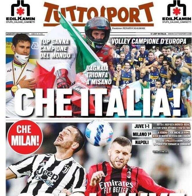 L'apertura di Tuttosport: "Crisi Juve". Bianconeri terzultimi in Serie A