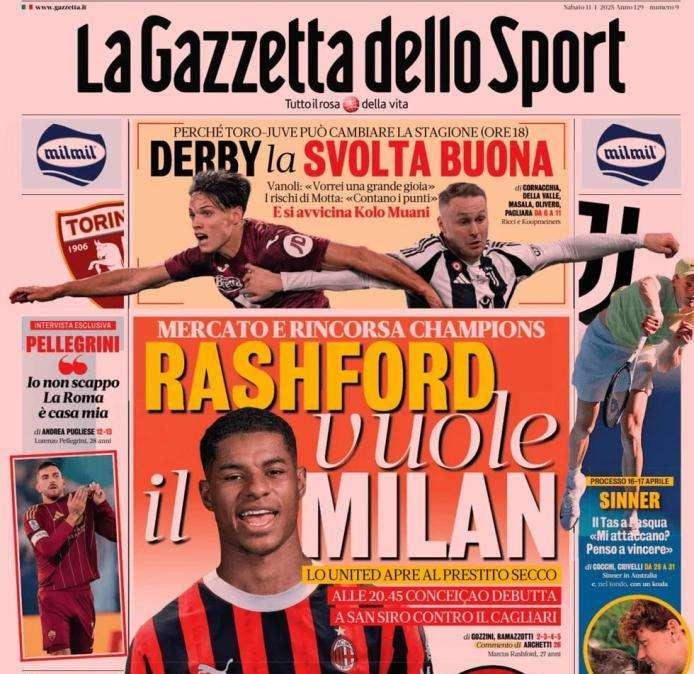 La Gazzetta dello Sport in apertura sul mercato rossonero: "Rashford vuole il Milan"