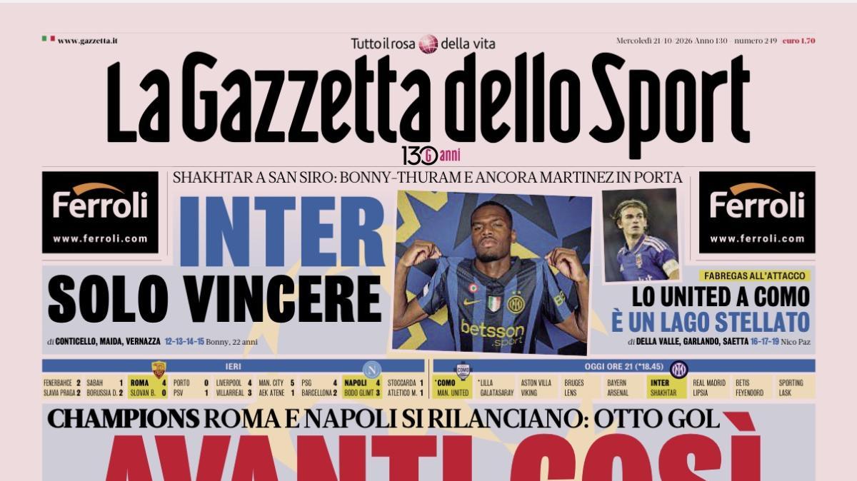 PRIMA PAGINA – La Gazzetta dello Sport: "Avanti così"