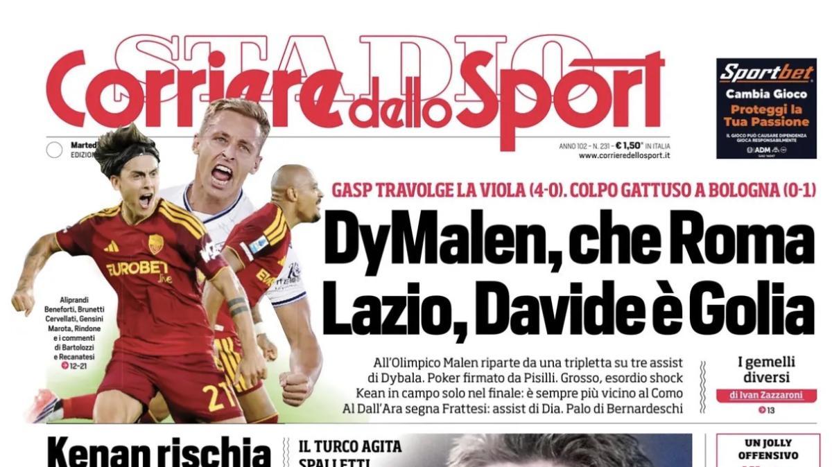 PRIMA PAGINA – Corriere dello Sport: "La Juve perde Yildiz"