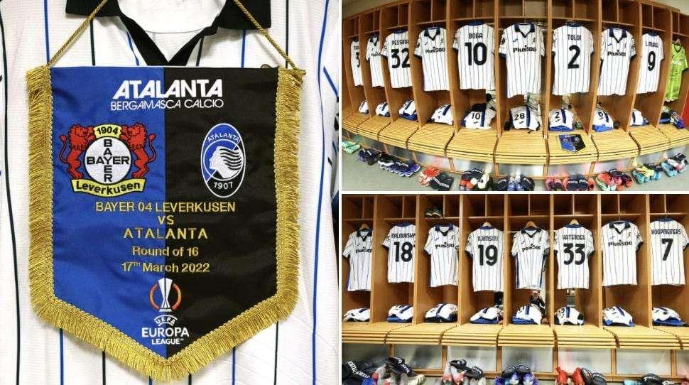 FOTO - Lo spogliatoio della Dea alla BayArena di Leverkusen