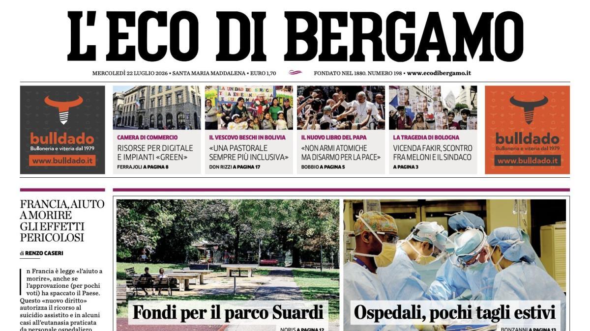 PRIMA PAGINA – L'Eco di Bergamo: "Siccità, tregua in Bergamasca Ma servono bacini artificiali"