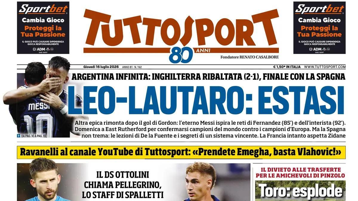 PRIMA PAGINA – Tuttosport: "Juve, se… telefonando"