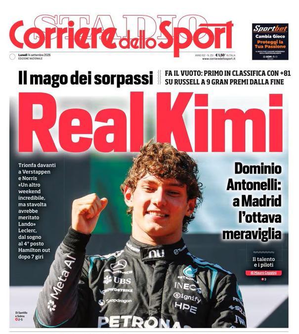 PRIMA PAGINA - Corriere dello Sport: "Real Kimi"