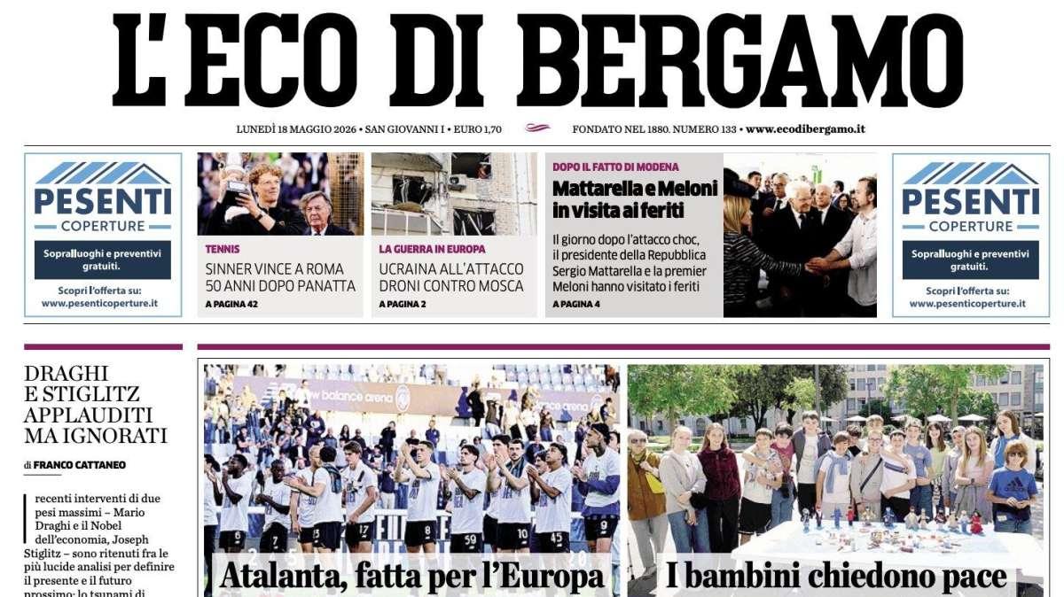 PRIMA PAGINA – L'Eco di Bergamo: "Atalanta, fatta per l'Europa"