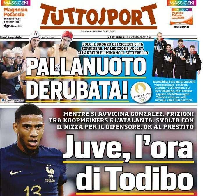 L'apertura di oggi di Tuttosport sul mercato bianconero: "Juve, l'ora di Todibo"
