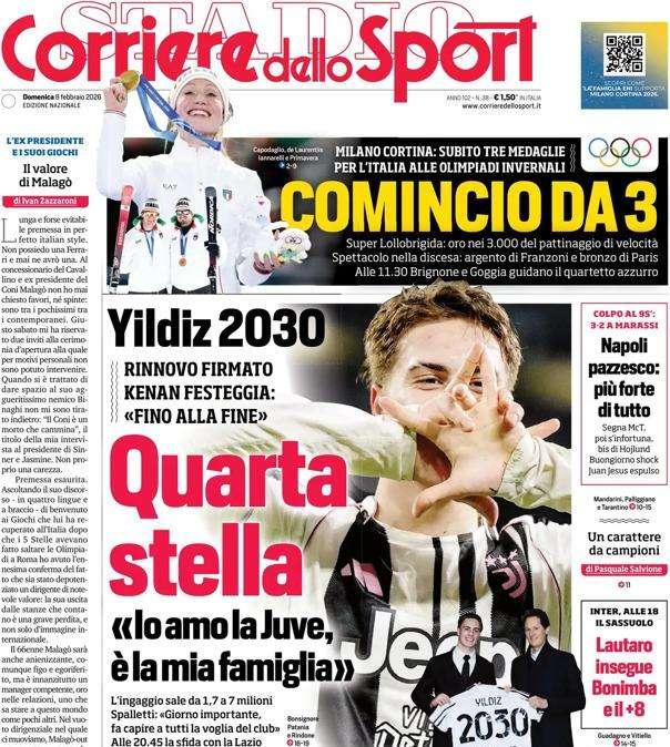 PRIMA PAGINA - Corriere dello Sport: "Quarta stella"