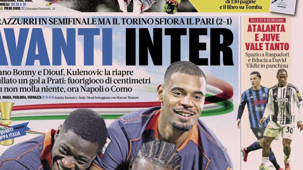 PRIMA PAGINA - La Gazzetta dello Sport: "Atalanta e Juve vale tanto"