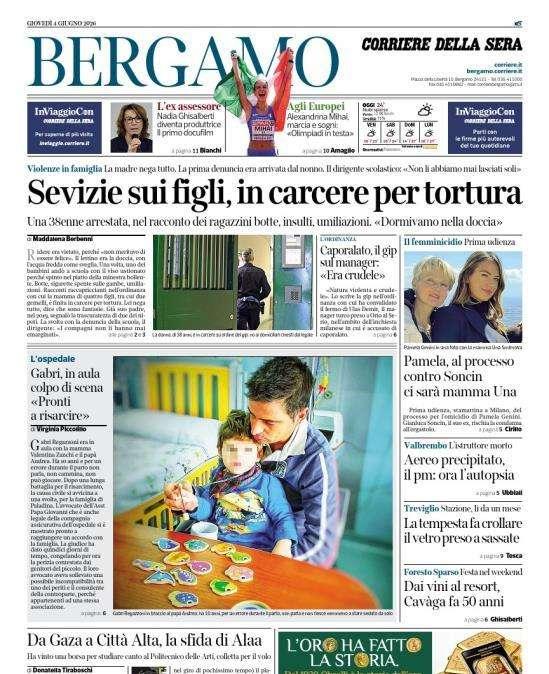 PRIMA PAGINA - Corriere di Bergamo:  "Alexandrina Mihai, marcia e sogni: «Olimpiadi in testa»"