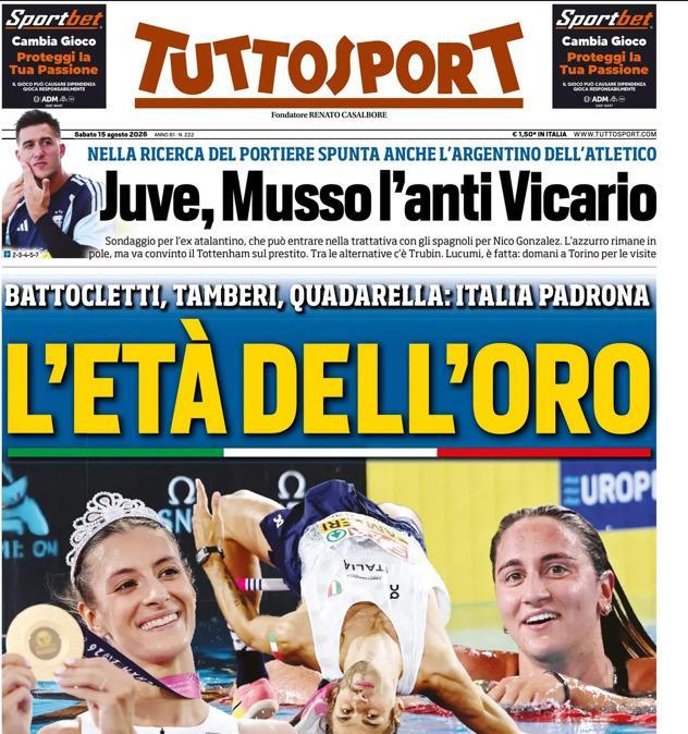 PRIMA PAGINA - Tuttosport: "L'età dell'oro"