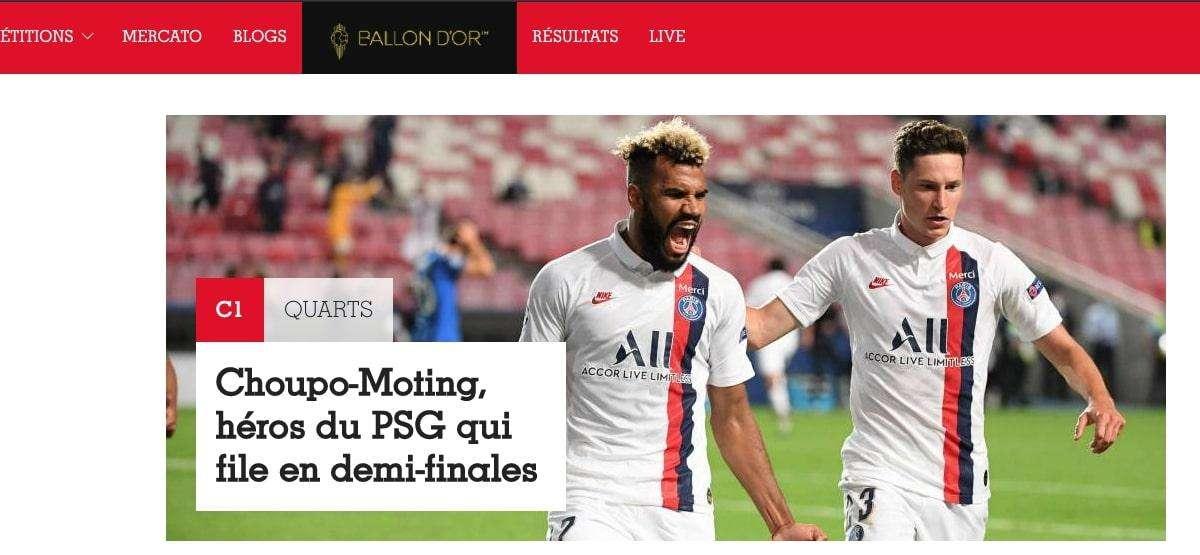 Atalanta-PSG, l'apertura di France Football: "Choupo-Moting è l'eroe del Paris"
