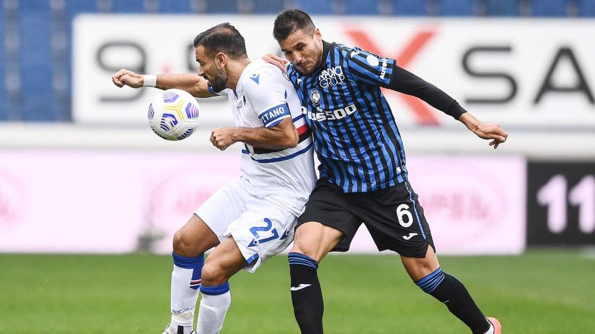 Quagliarella trascina la Samp, come al solito: al 45' è 1-0 con l'Atalanta al Gewiss Stadium