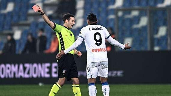 Muriel espulso, la ricostruzione di Dazn. Il colombiano all'arbitro: "Sei scarso"