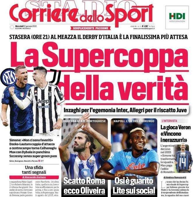 PRIMA PAGINA - Corriere dello Sport: "Osi è guarito. Lite sui social"